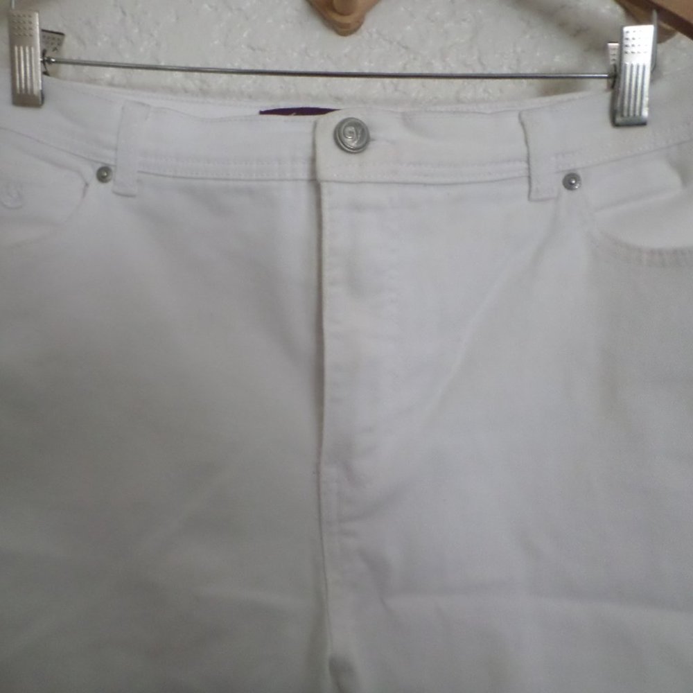 Gloria Vanderbilt Amanda White Stretch Denim Jeans Sz 18 - Picture 2 of 4